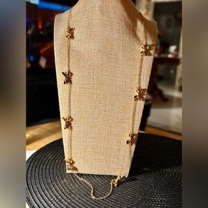 0142) Kate Spade Gold Plated SKINNY Mini Bow Scatter Necklace